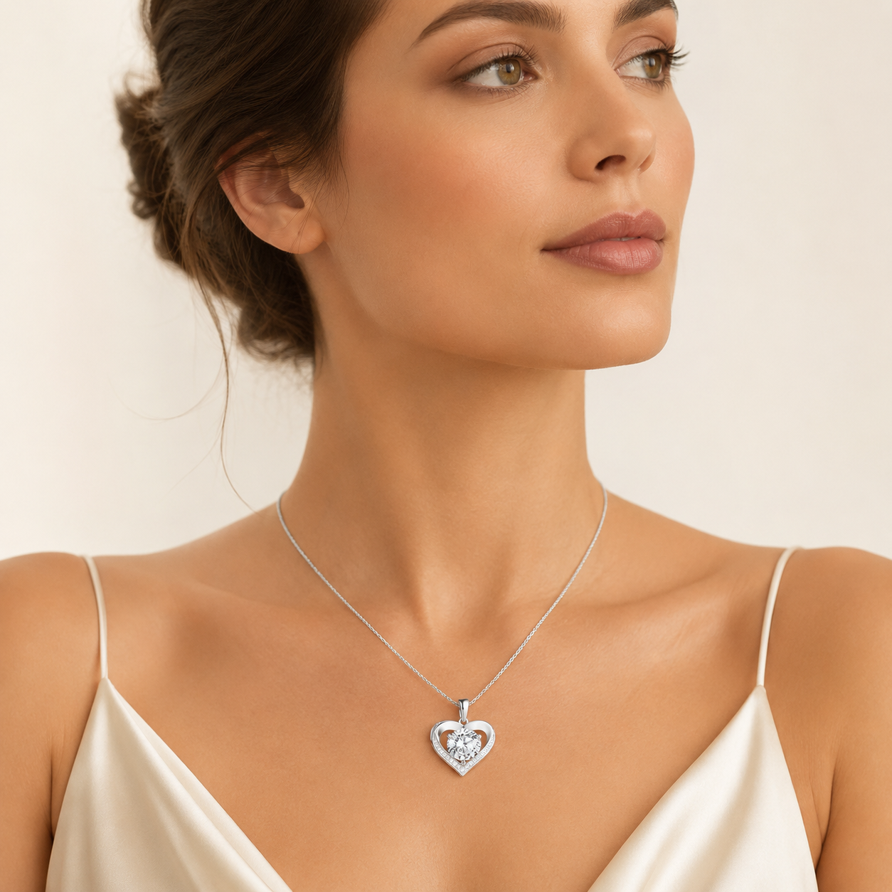 Lunella Heart Moissanite Necklace | Premium Gift Set